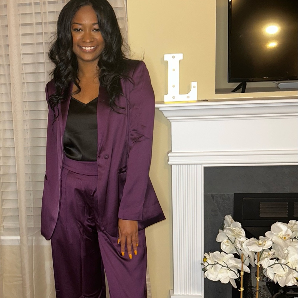 Banana Republic Plum Satin Blazer